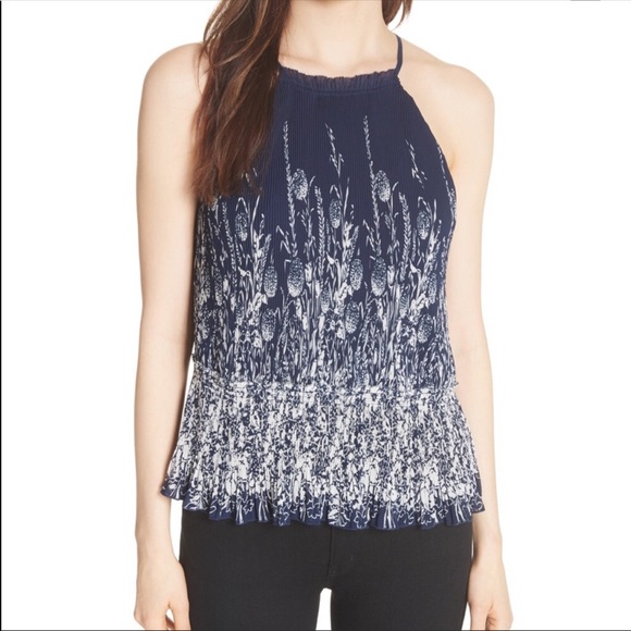 Joie Tops - NWT Joie Jeneca Pleated Tank Top Dark Navy